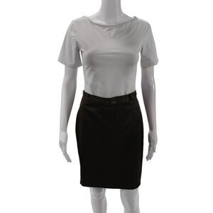 Cynthia Cynthia Steffe Womens Belted Knee Length Pencil Skirt Brown Size 10